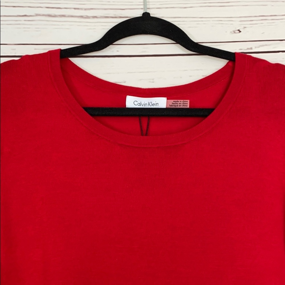 Calvin Klein Red Sweater Blouse - Picture 4 of 5